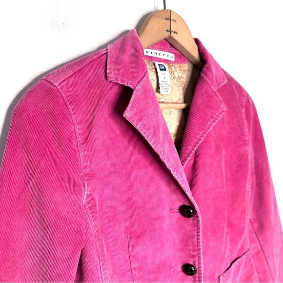 Gap | Stretch Pink 2 Button Corduroy Blazer Y2K Size 2 - Picture 3 of 11